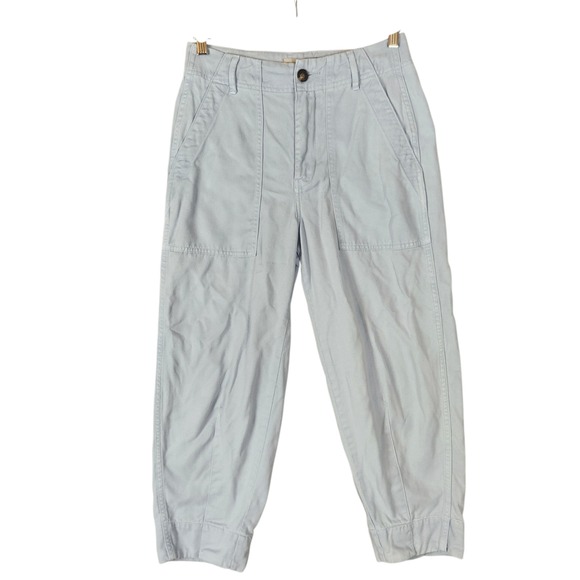 Everlane Utility Pant Womens 2 Light Blue Buttersoft Cropped Barrel Cargo - Picture 1 of 8